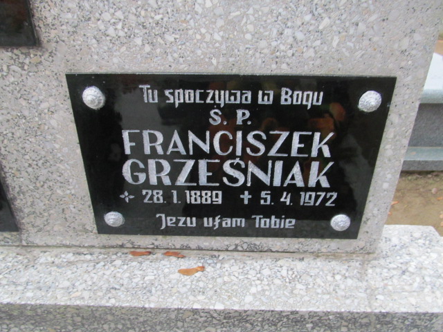 Franciszek Grześniak 1889 Trzcinica - Grobonet - Wyszukiwarka osób pochowanych